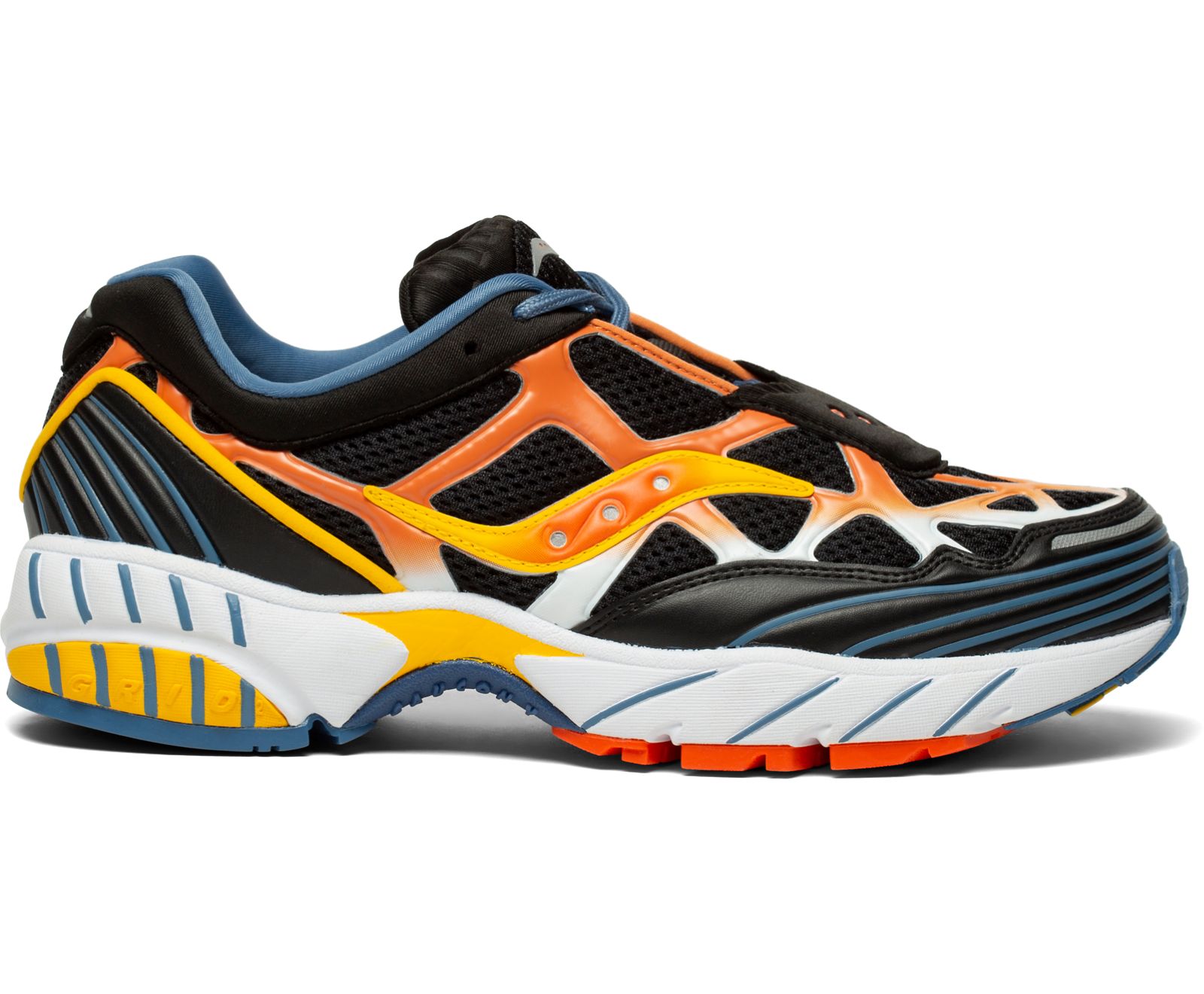 Men\'s Saucony Grid Web Originals Black / Orange / Yellow | Singapore 366WNBY